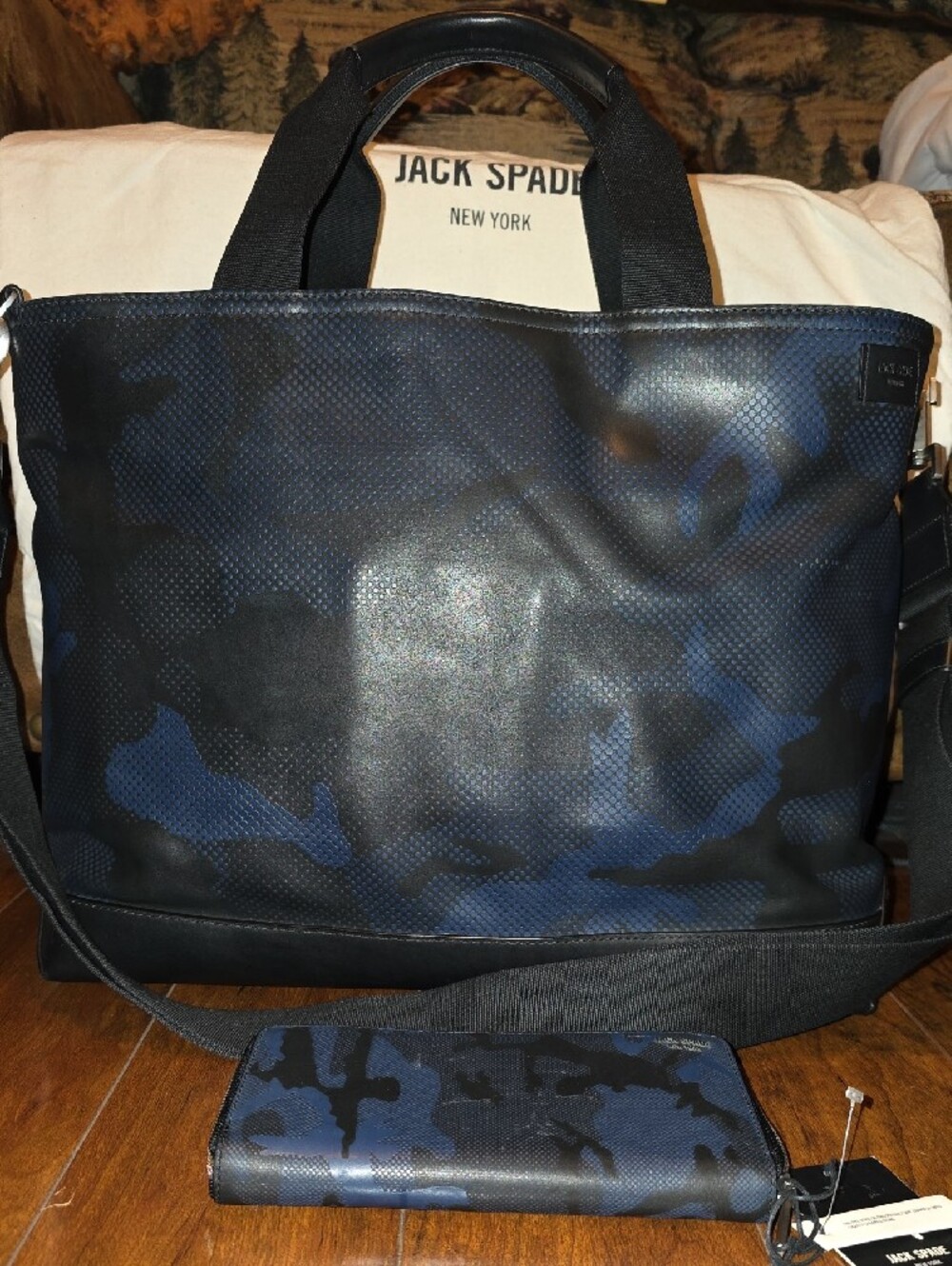 Jack Spade Black & Navy Men's Briefcase with Wallet